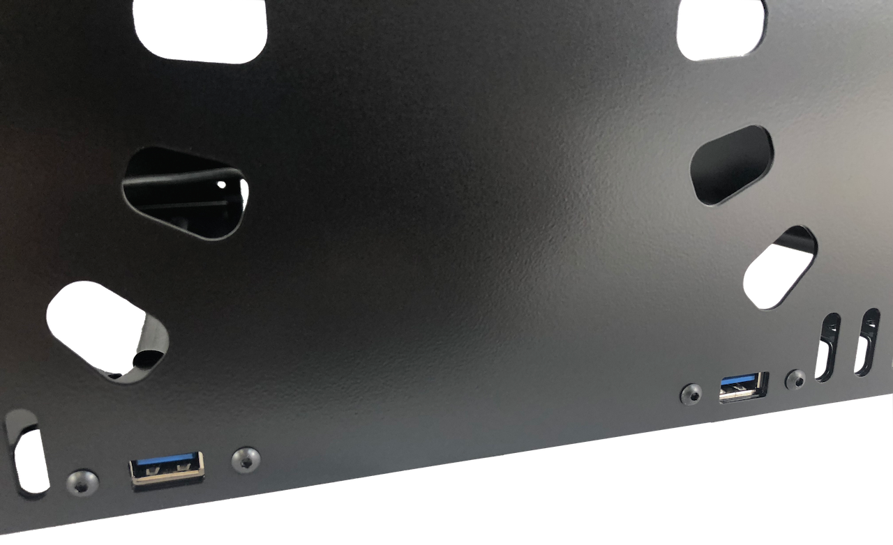 When USB cables are used, The Baffle plate attaches with the USB mounting screws.